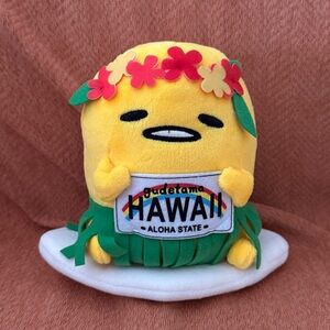 Sanrio Gudetama Hawaii Exclusive Aloha Hula Egg Plush 6”